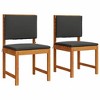 Garden Chair 2 pcs Brown 50 x 50 x 91cm Solid Acacia wood vidaXL - 2 of 4