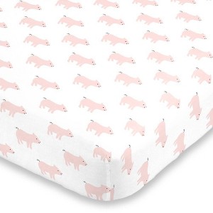 NoJo Pink Piggy Mini Crib Sheet - 1 of 4