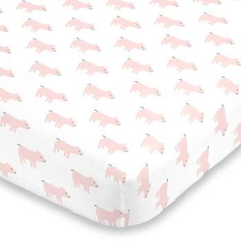 NoJo Pink Piggy Mini Crib Sheet