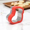 Unique Bargains Medium Sock-Shaped Cutter Hand Washable Stainless Steel Plastic Red 2.2"x2.6"1.6" 1Pcs - 2 of 4