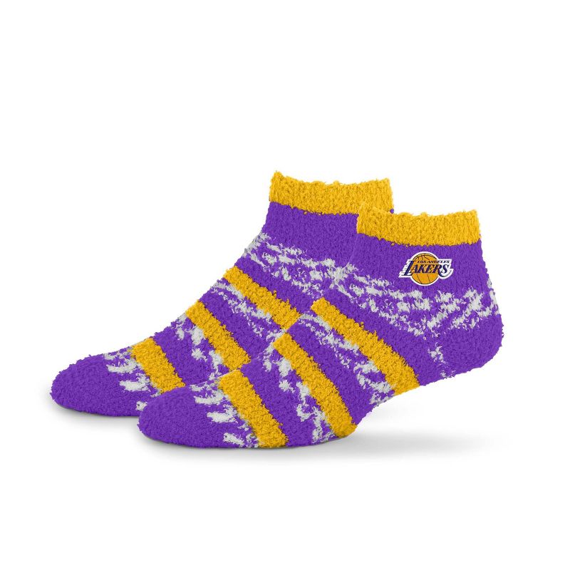 NBA Los Angeles Lakers Multi Stripe Fuzzy Socks, 1 of 4