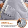 Joyfy Adults Wearable Blanket Hoodie for Women Men Giant Pocket Sleeves FlaWarm Oversized Fleece Winter Sweatshirt Blanket Birthday Gift GRAY - 4 of 4