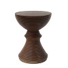 Wooakway Concrete Outdoor Side Table with Hourglass Design, Weather-Resistant Accent for Patio, Garden, or Balcony - 2 of 4