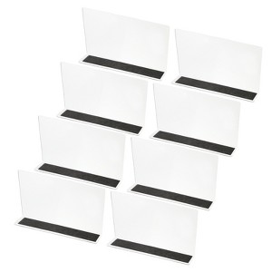 Unique Bargains Acrylic Magnetic Smooth L-Shaped Bedroom Kitchen Office Shelf Dividers 8 Pcs - 1 of 4