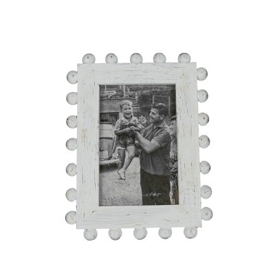 4X6 Inch Woven Reed Picture Frame with White MDF & Glass by Foreside Home &  Garden