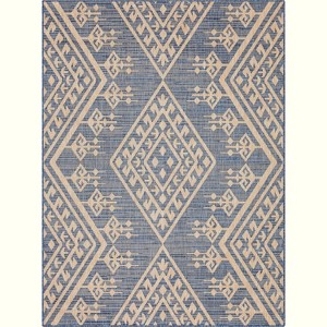Well Woven Cascade Indoor OutdoorFlat Weave Pile Diamond Medallion Area Rug - 1 of 4