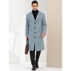Lars Amadeus Men's Winter Single-Breasted Notched Lapel Long Overcoat - 3 of 4