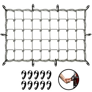 Mockins 36" X 20" Heavy Duty Bungee Net|Stretches to 84" X 40" | 10 Hooks - 1 of 4