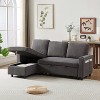 NicBex 78.7 Inch Linen L-Shaped Sofa Bed,Reversible Sleeper Sofa with Pullout Bed for Office,Living Room,Apartment - 2 of 4