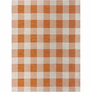 Hauteloom Meris Aqua Blue Plaid Area Rug - 1 of 4