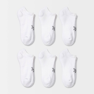 Women's Cushioned 6pk No Show Athletic Socks - All in Motion™ White 4-10