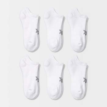 Women's Extended Size Cushioned 6pk No Show Athletic Socks - All In Motion™ White 8-12