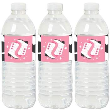 Big Dot of Happiness Rodeo Cowgirl - Pink Western Party Water Bottle Sticker Labels - Set of 20