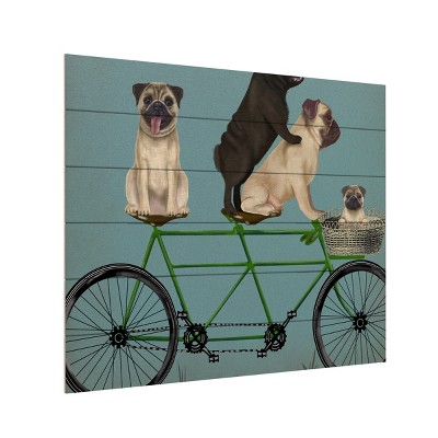 Trademark Fine Art -Fab Funky 'Pug Tandem' Wood Slat Art