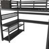 TUYOHW Full Size Loft Bed with Storage Staircase & Wardrobe,Metal Loft Bed with Desk,Storage Shelves,Charge Station,LED Lights for Teens & Adults - 4 of 4