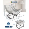 Oversized Lounge Chair with Footrest, Outdoor Papasan Rocking Chair with Ottoman and Sturdy Metal Frame, Patio Rattan Egg Rocker - 3 of 4