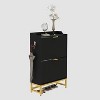 Shoe Cabinet with 2 Flip Drawers - Freestanding Fluted Shoe Storage Organizer with Metal Legs, Slim Hidden Shoe Rack for Entryway Bedroom - 2 of 4