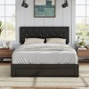 VECELO Queen/Full/Twin Upholstered Platform Bed Frame with Button Tufted Adjustable Headboard - 4 of 4