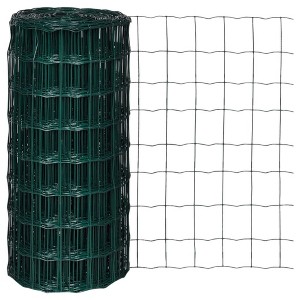 vidaXL Euro Fence Steel 32.8ftx2.6ft Green - 1 of 4