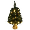 vidaXL Artificial Pre-lit Christmas Tree with Stands Green 2 ft PVC - 2 of 4