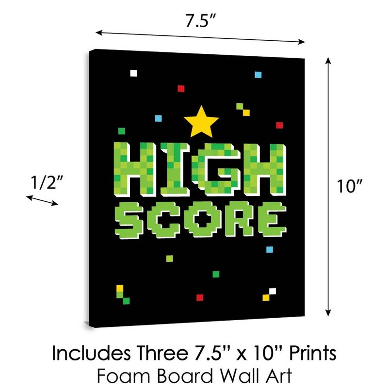 Big Dot of Happiness Game Zone - Nursery Wall Art and Pixel Video Game Kids Room Decorations - Gift Ideas - 7.5 x 10 inches - Set of 3 Prints, 5 of 8