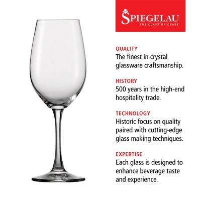 Spiegelau 13.4 oz Lead-Free Crystal White Wine Glasses Set of 4