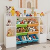 Kids Toy Organizer With 8 Removable Bins,2 Storage Cubbies & Bookshelf,Large Toy Box for Nursery, Bedroom, Classroom,Playroom - 3 of 4