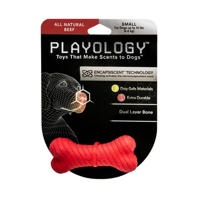 Playology Beef Scent Bone Dog Toy - Red - S
