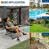 Foldable Reclining Lounge Chair – 330lbs Capacity, Adjustable Backrest & Headrest, Side Pockets for Camping, Beach, Patio (Black) - 4 of 4