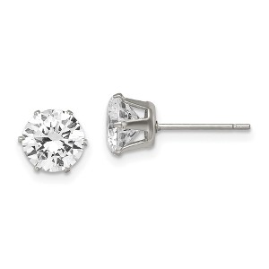 Chisel Stainless Steel Polished 7mm Round Cubic Zirconia Stud Earrings - 1 of 4