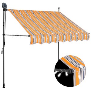 vidaXL Manual Retractable Awning with LED 78.7" Yellow and Blue - 1 of 4