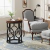 Hommoo Round End Table, Industrial Side Table with Metal Hollow Frame - 2 of 4