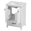 NicBex 24" Bathroom Storage Cabinet with Sink, Morden Bathroom Vanity, 1 Drawer, 1 Cabinet with Shelves on The Door for Bathroom, White - 2 of 4