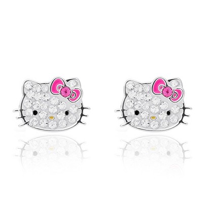 Sanrio Hello Kitty Silver Plated Crystal Accessories Jewelry Ring - Size 5  : Target