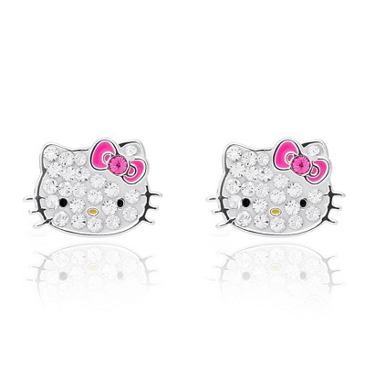 Adorable Cat Kitty Pearl Stud Earrings – Silver Or Gold Plated, Fast Shipping USA