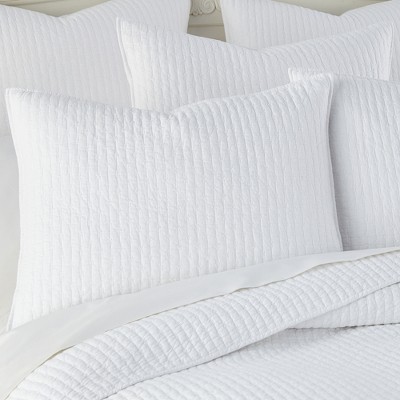White Cotton Twin Reversible Quilt Set with Sham