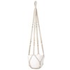 Aoibox Macrame Plant Hanger Indoor Hanging Planter Basket with Wood Beads for Boho Home Decor, 35 Inch, Ivory (Pots Not Included) - 2 of 4