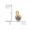 Black Bow Jewelry June Synthetic Alexandrite 14k Yellow Gold Heart Pendant Enhancer 5mm - 4 of 4