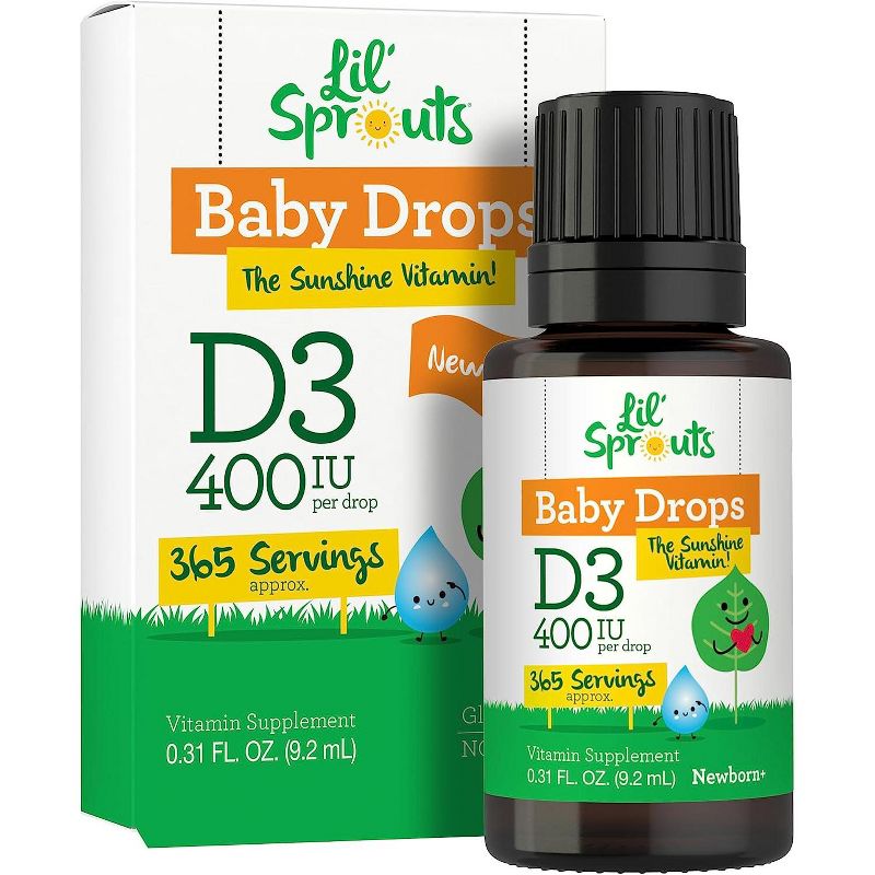 Carlyle Lil' Sprouts Baby Vitamin D3 400 IU | Liquid Drops | .31oz (9.2 mL), 1 of 4
