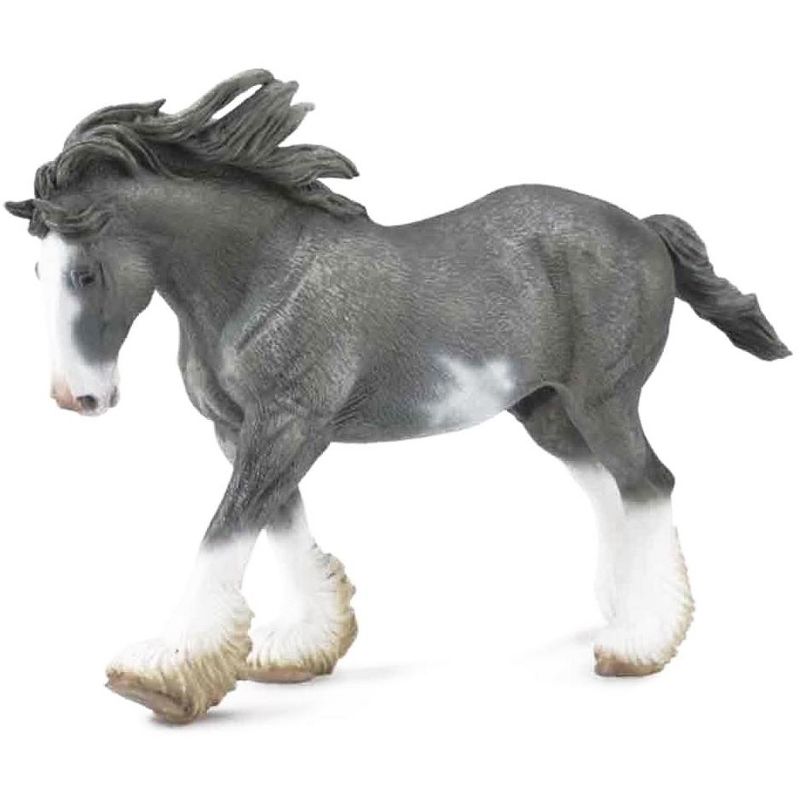 Breyer Animal Creations Breyer Corral Pals Horse Collection Black Sabino Roan Clydesdale Stallion Model Horse, 1 of 2