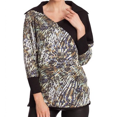 Women's Mosaic Detail Neck Top - ANGEL