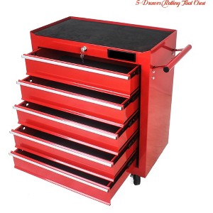 5-Drawer Rolling Tool Chest, Tool Cabinet w/Drawers & Brake Casters, Tool Box w/ Wheels for Garage, Workshop, Warehouse - 1 of 4
