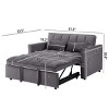 TiramisuBest 52" Black Velvet 3-in-1 Sofa Bed, Modern Convertible Futon with Adjustable Back & Pillow for Bedroom - 3 of 4