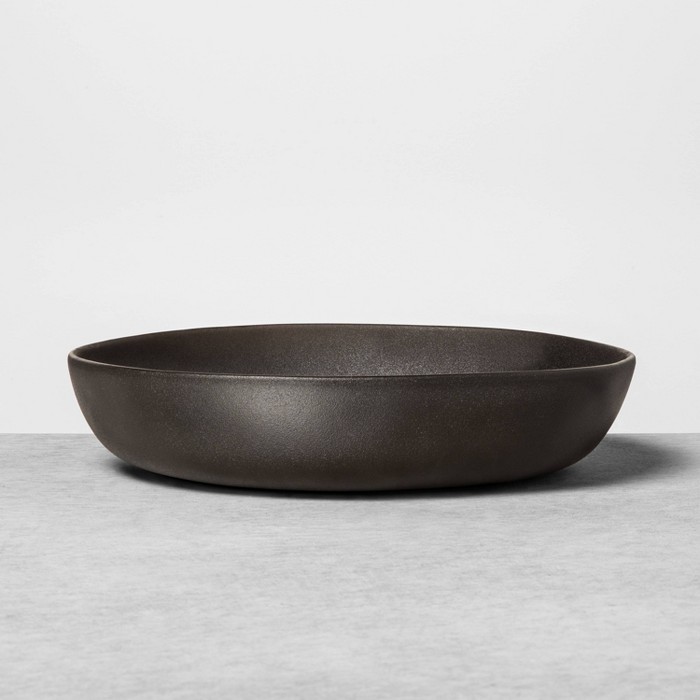 Stoneware Serve Bowl Black - Hearth & Hand™ with Magnolia (Shallow)
