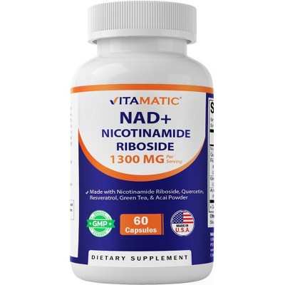 Vitamatic NAD Nicotinamide Riboside Supplement 1300mg 60 Ct - Support Healthy