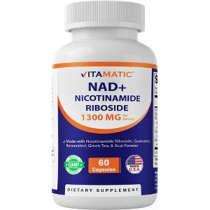 Vitamatic NAD Nicotinamide Riboside Supplement 1300mg 60 Ct - Support Healthy - 1 of 4