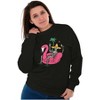 Funny Skeleton Flamingo Floatie Sweatshirt for Men or Women Brisco Brands - 4 of 4