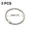 Unique Bargains Metal Loose Leaf Document Stack Key Ring Chain Ring Silver Tone 5 Pcs - 2 of 4