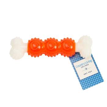 Country Living Life with Pets Durable TPR Nylon Dog Bone Chew Toy, Orange - Ideal for Puppies and Adult Dogs