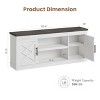 Farmhouse TV Stand for 65-70" TVs, 65" Long Rustic Entertainment Center with 2 Doors & Open Shelf - 2 of 4